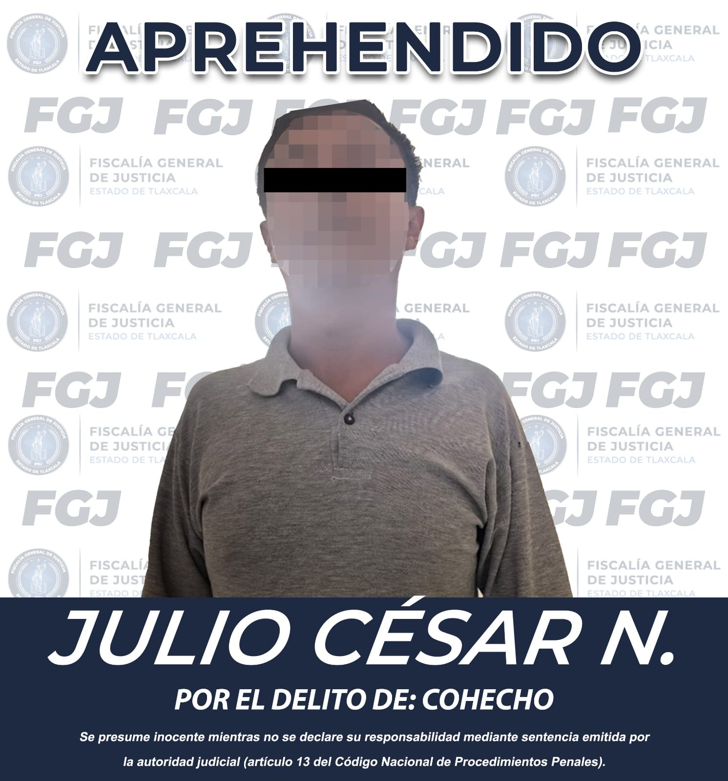Ejecuta FGJE orden de aprehensión contra hombre por no presentarse a una continuación de  audiencia